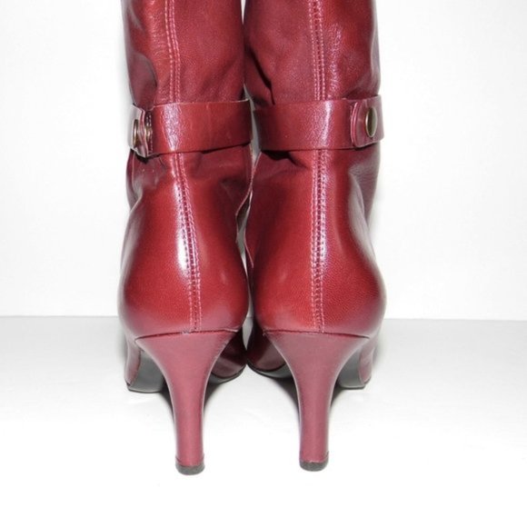 NWT red leather boots size 8 - Picture 3 of 6